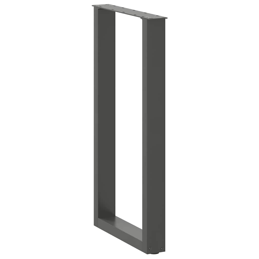 Pés para mesa de bar em formato de u, 2 peças, antracite, 40x(90-91) cm, aço