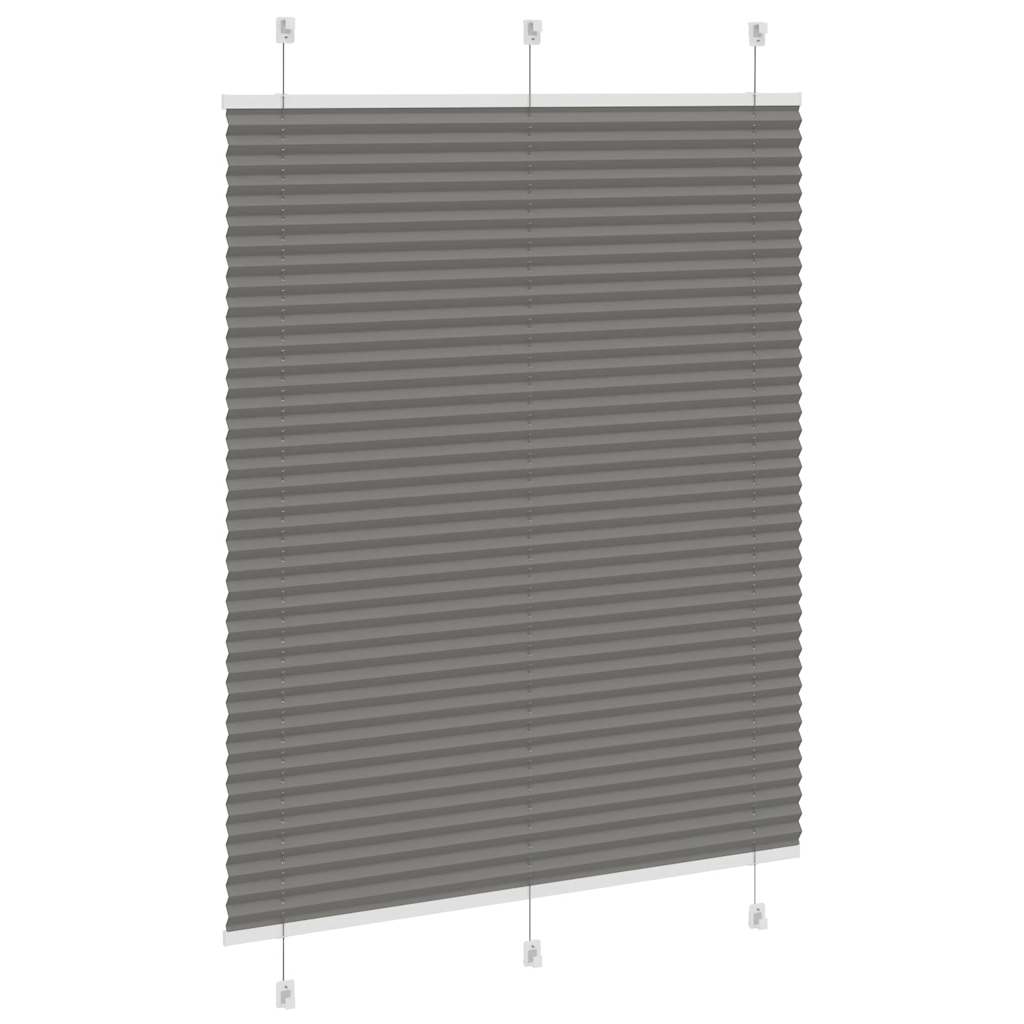 Antracite plissada cega 110x100 cm largura tecido 109,4 cm
