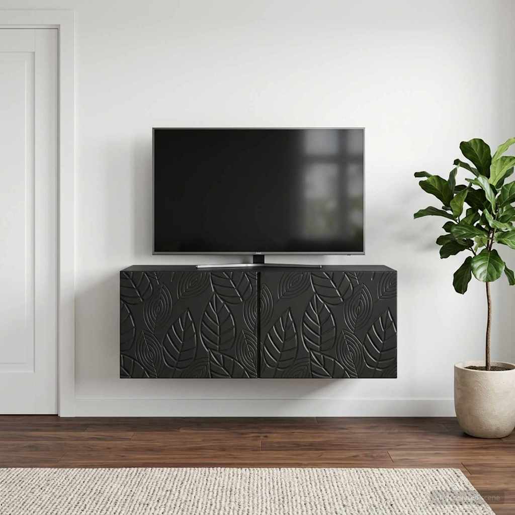Gabinete de TV de parede 59,5 x 31 cm preto