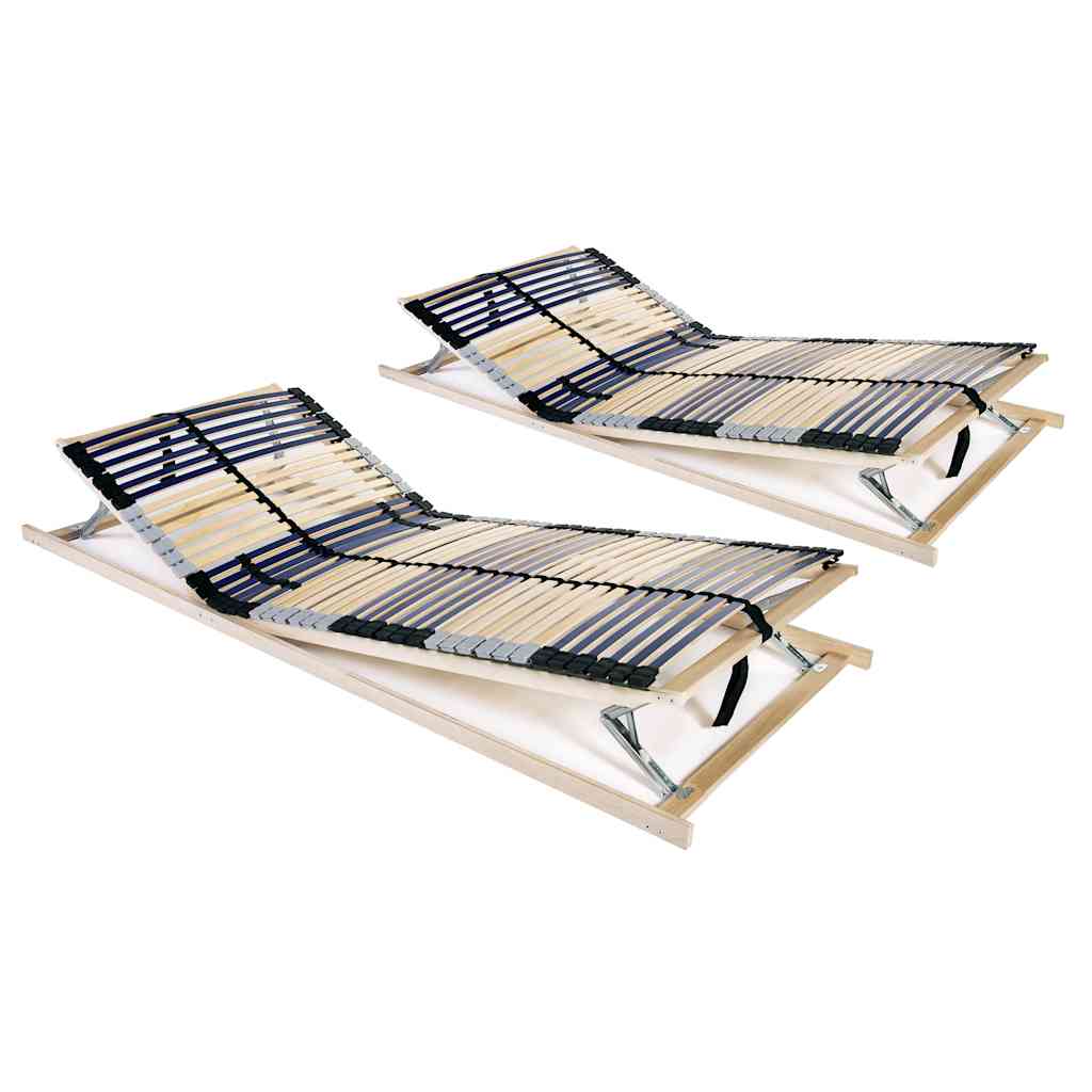 Estrados de ripas 2 pcs com 42 ripas 7 zonas 70x200 cm