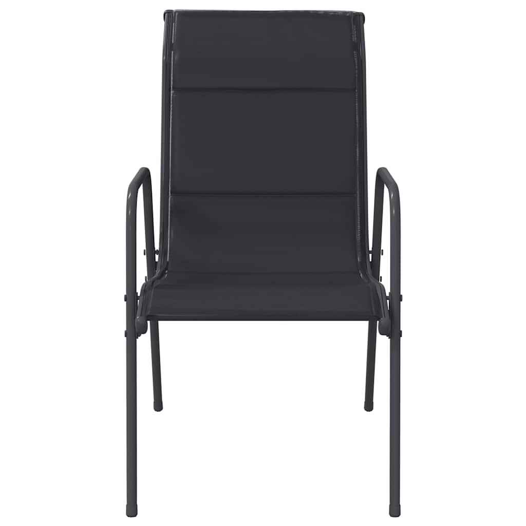 Cadeiras de jardim 4 pcs aço e textilene preto