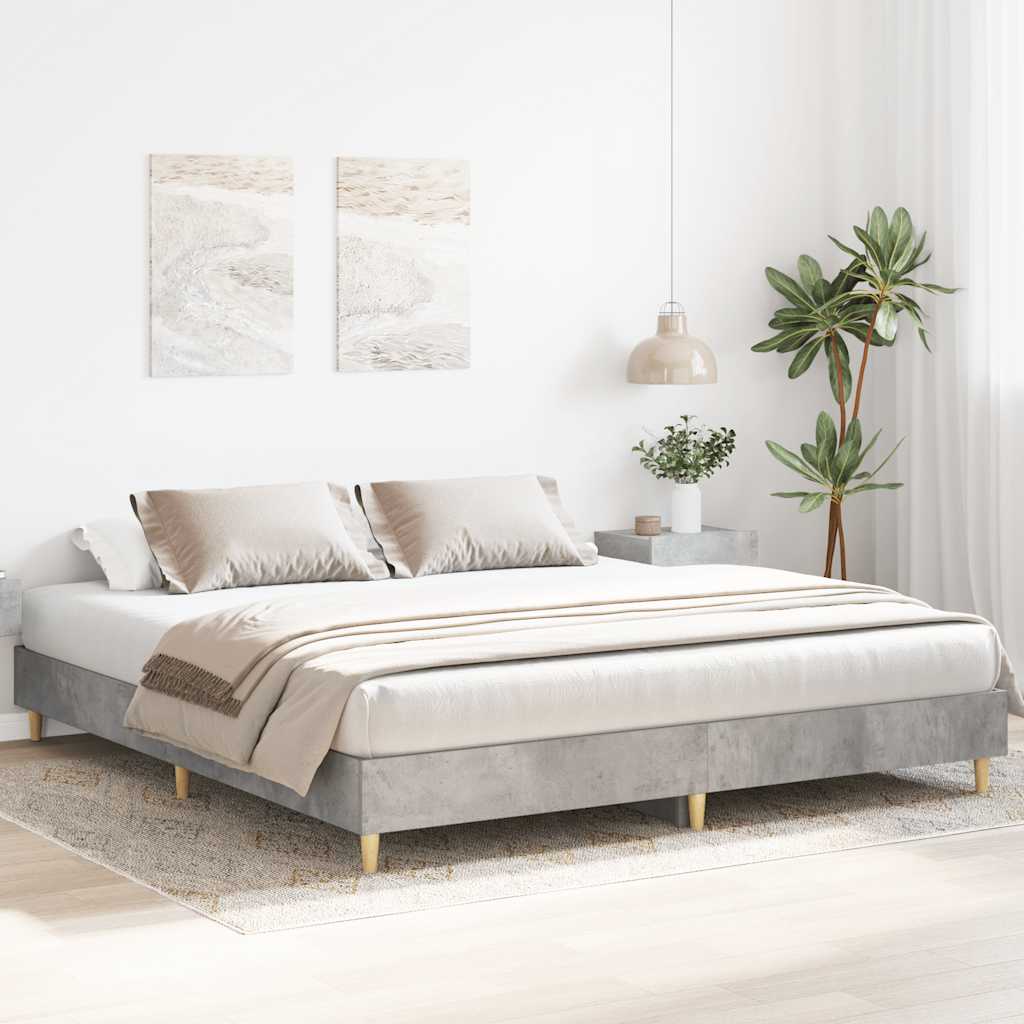 Estrutura cama s/ colchão 160x200cm cinza cimento