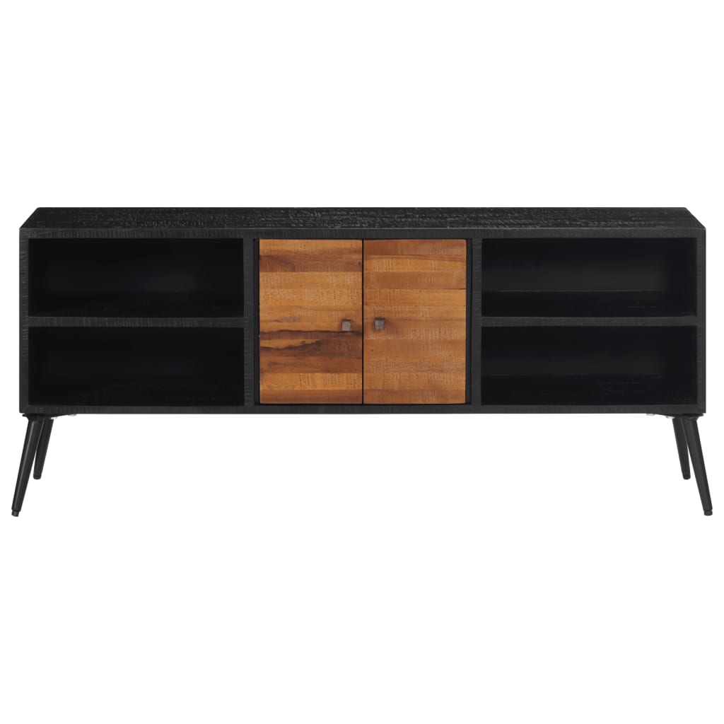 Móvel de TV 112x31x45 cm madeira de teca recuperada maciça