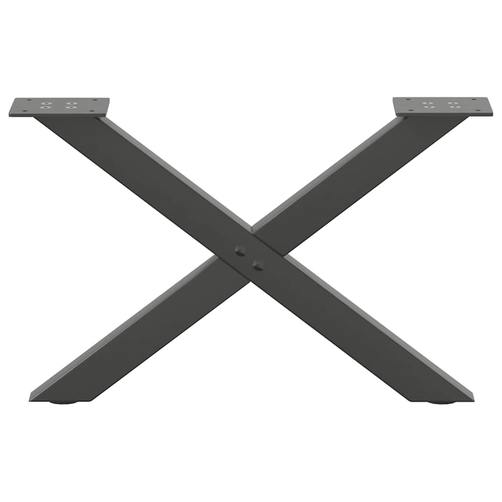 Pés para mesa de centro em formato de x, 2 peças, antracite, 50x(30-31) cm, aço