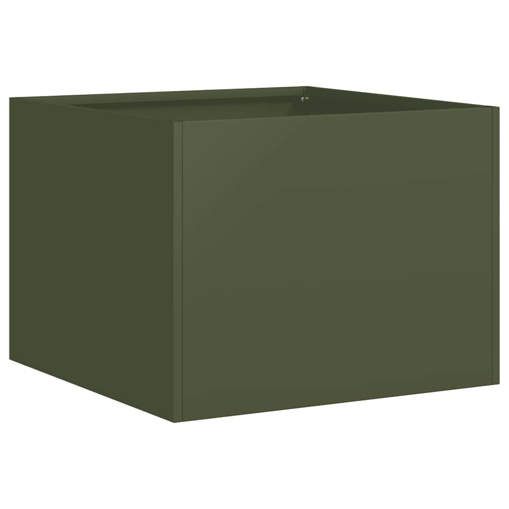 Vaso/floreira 40x40x30 cm aço verde azeitona