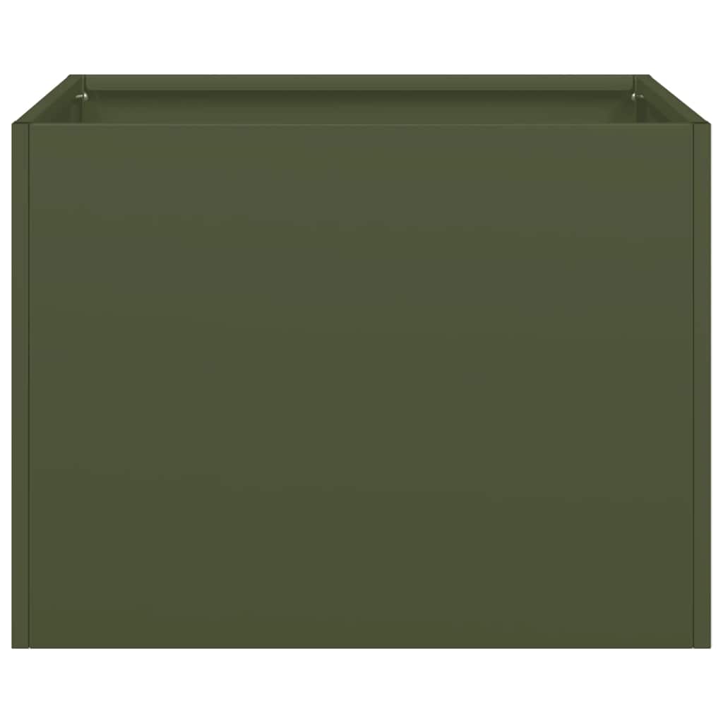 Vaso/floreira 40x40x30 cm aço verde azeitona