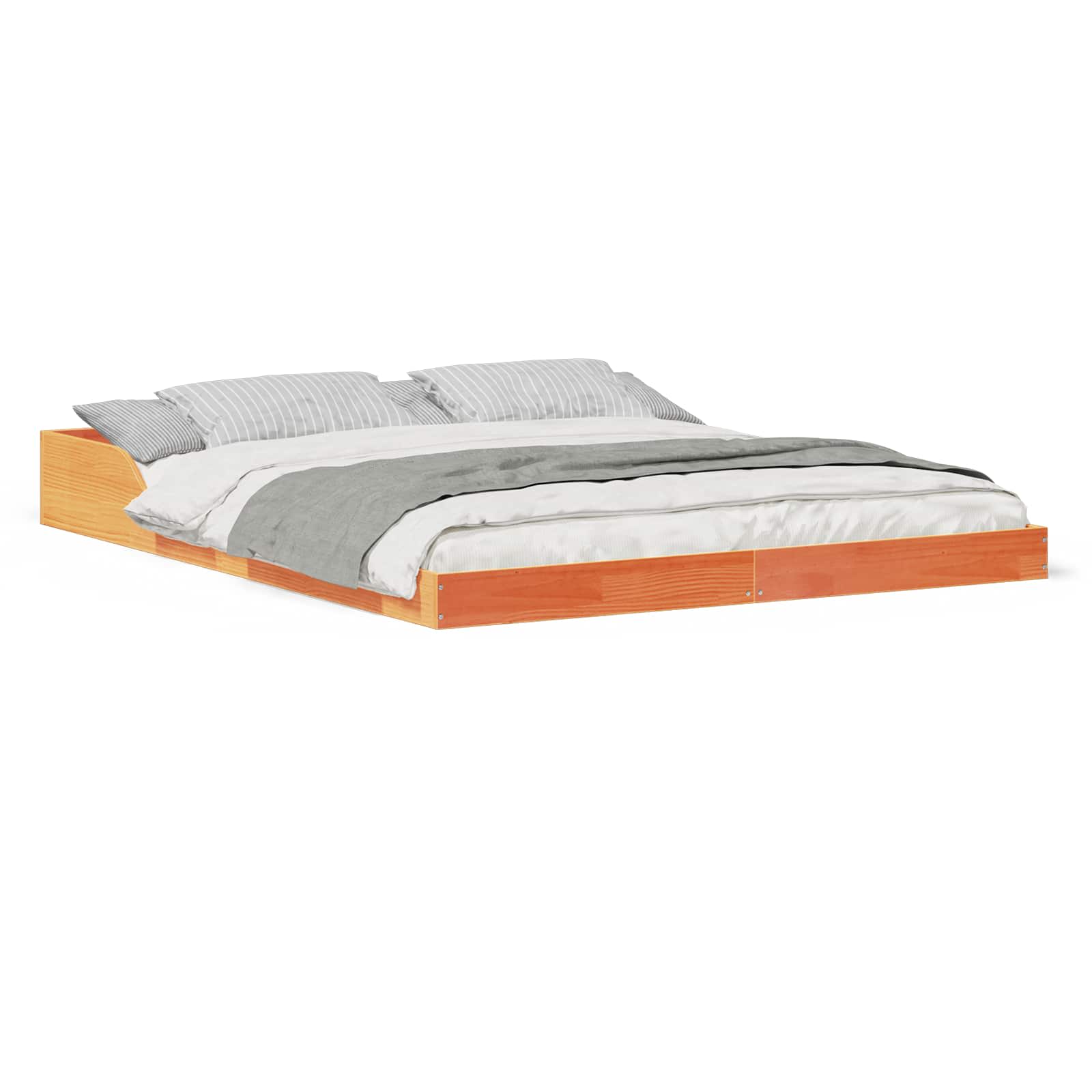 Estrutura da cama marrom cera 140 x 220 cm