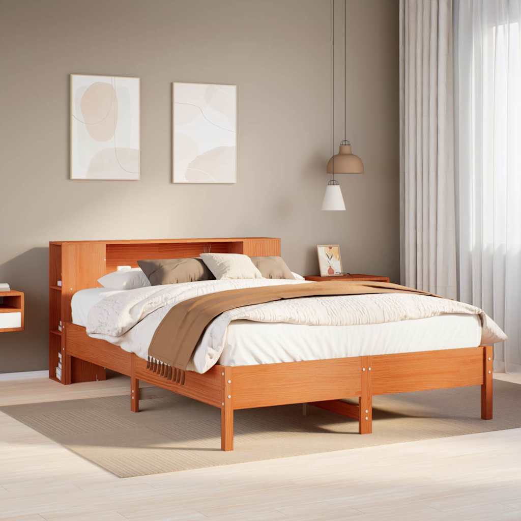 Cama com estante sem colchão 135x190 cm pinho maciço