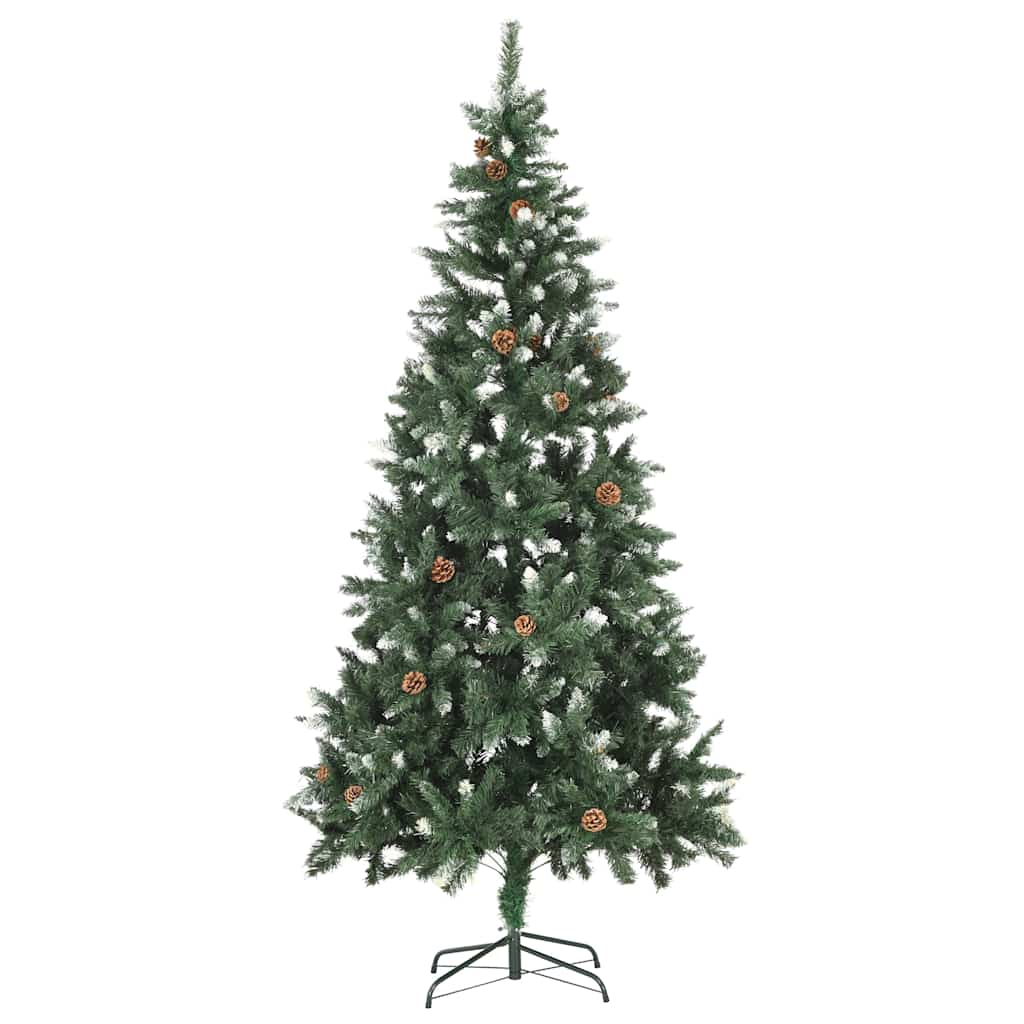 Árvore natal artificial pré-iluminada c/ bolas e pinhas 210 cm