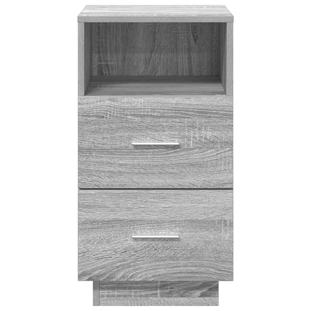 Mesas cabeceira 2pcs com 2gavetas 36x36x68 cm cinzento sonoma