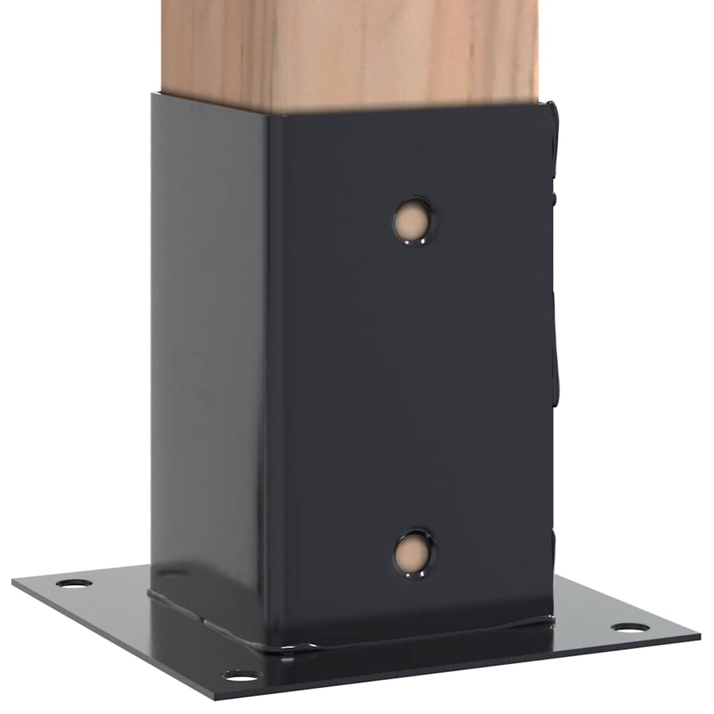 Bases de coluna quadradas 4 peças 81x81 mm aço revestido a pó