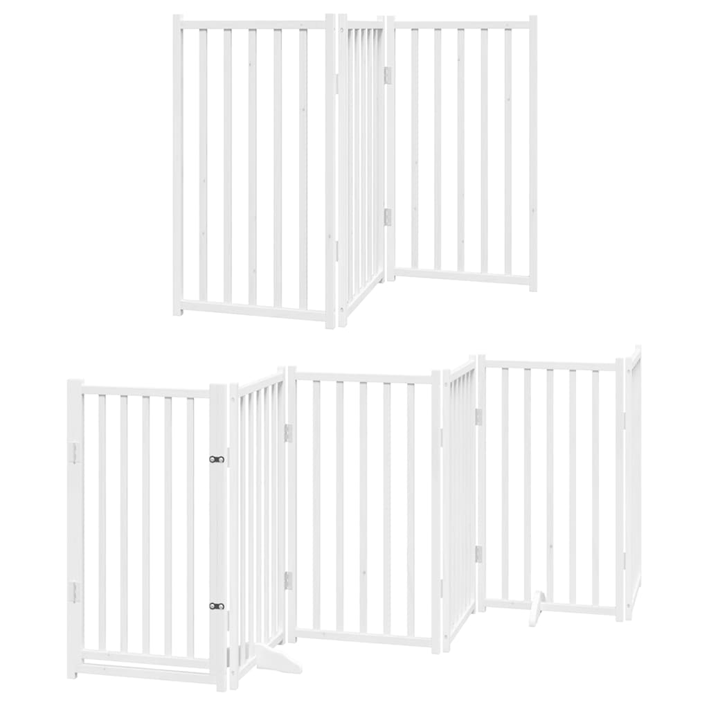 Portão p/ cães com porta dobrável 15 painéis 750cm álamo branco