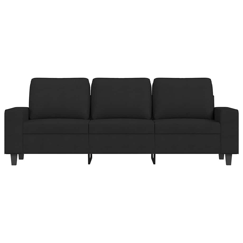 Sofá de 3 lugares tecido 180 cm preto