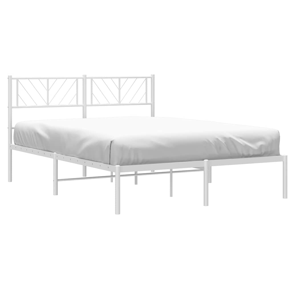 Estrutura de cama com cabeceira 135x190 cm metal branco