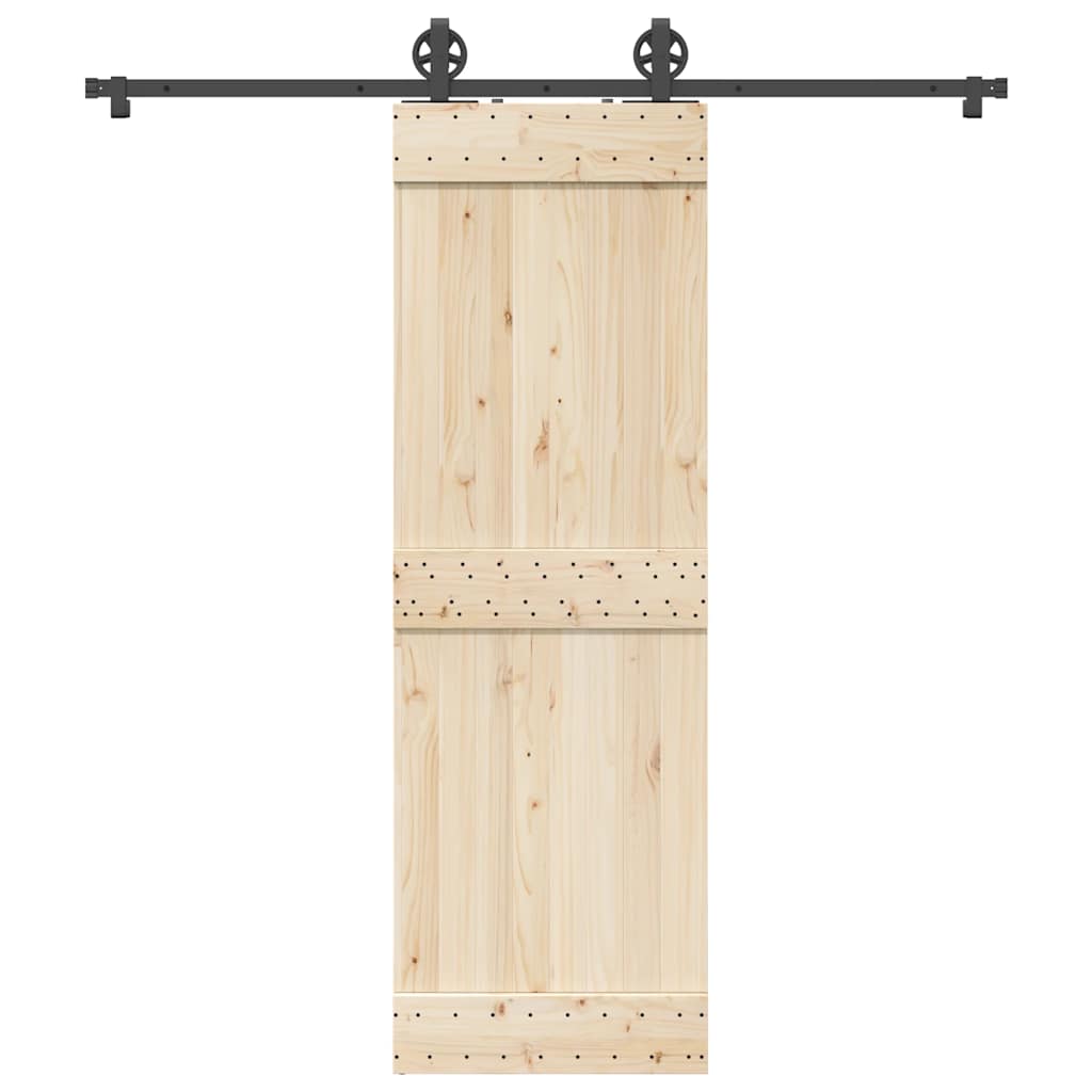 Kit de ferragens para porta deslizante 200 cm aço preto