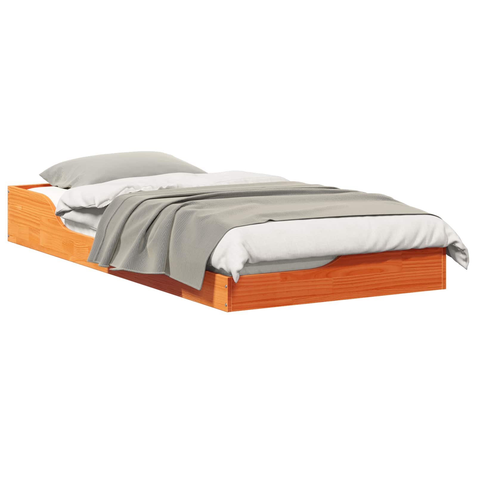 Estrutura da cama marrom cera 75 x 190 cm