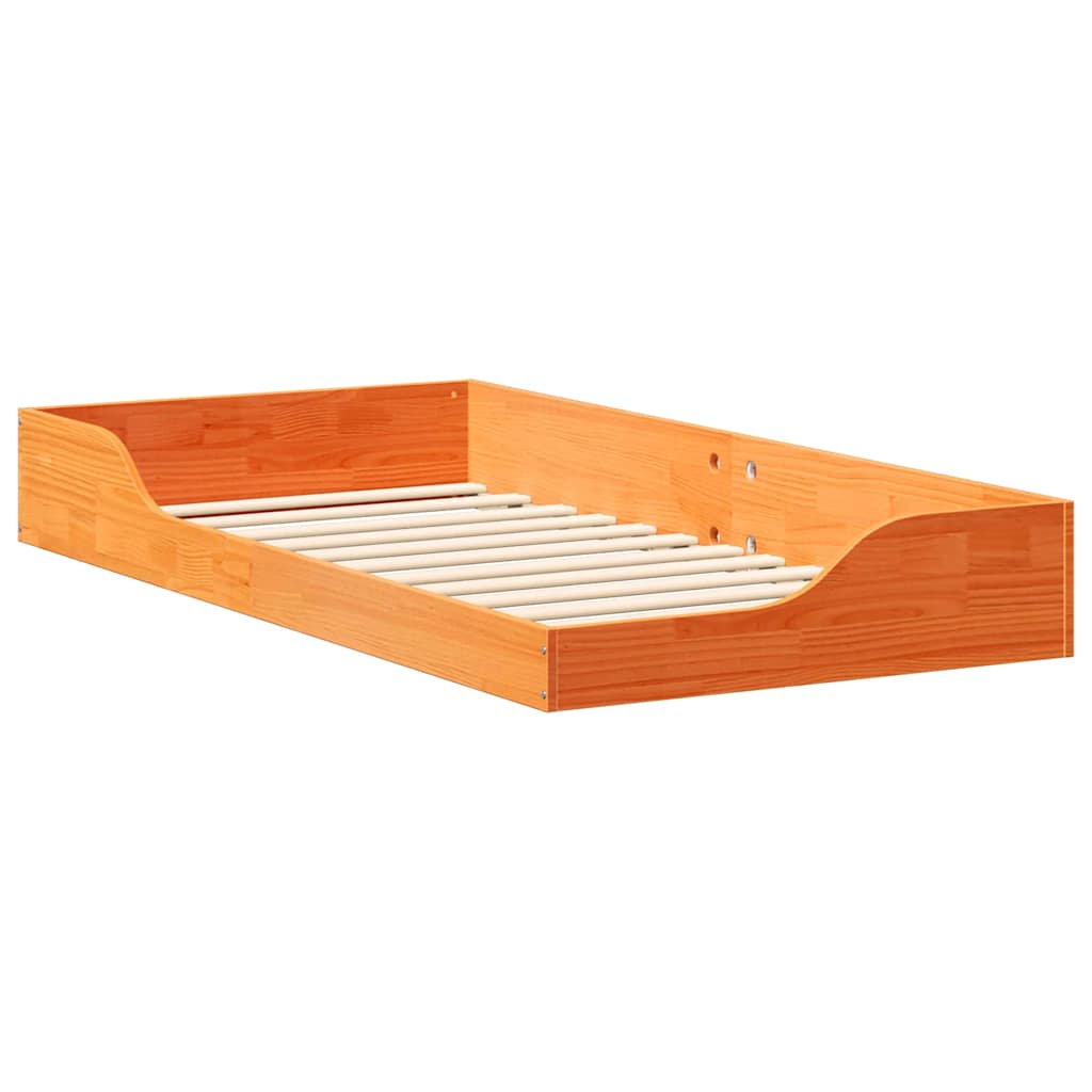 Estrutura da cama marrom cera 75 x 190 cm