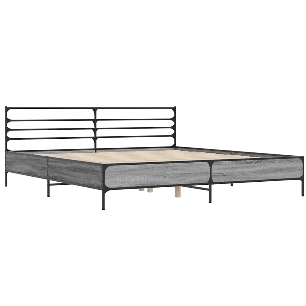 Estrutura de cama 200x200 cm derivados madeira/metal