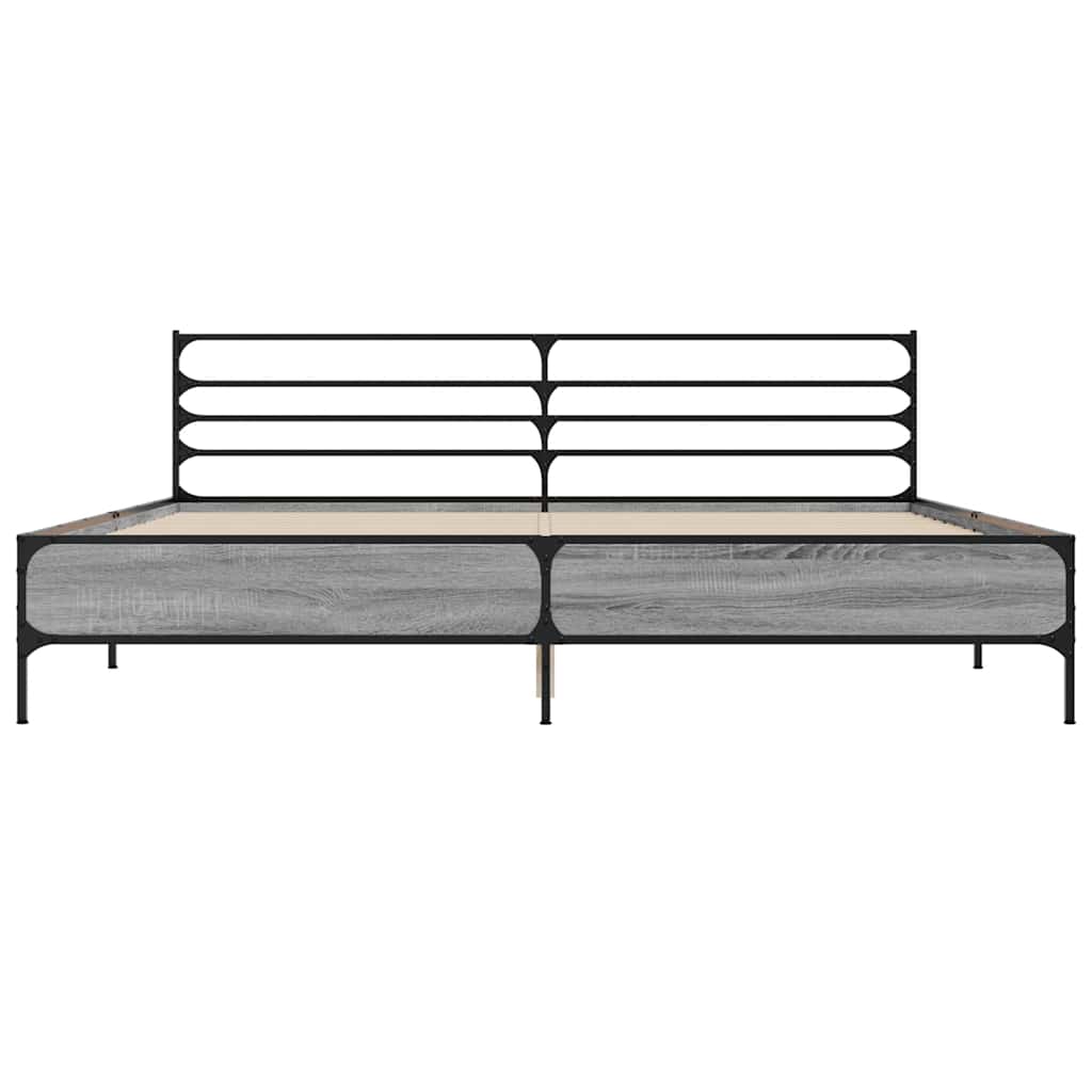 Estrutura de cama 200x200 cm derivados madeira/metal
