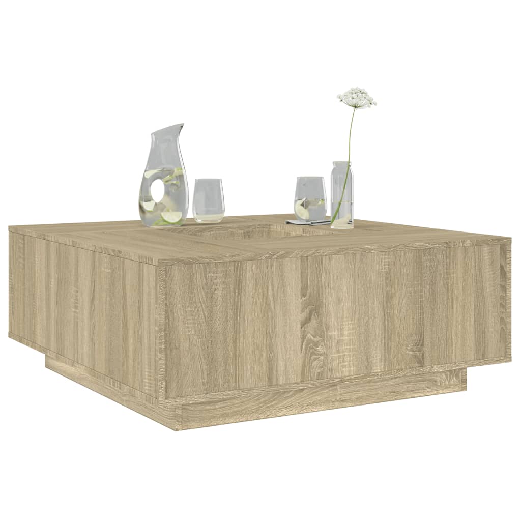 Mesa de centro 100x100x40 cm derivados madeira carvalho sonoma