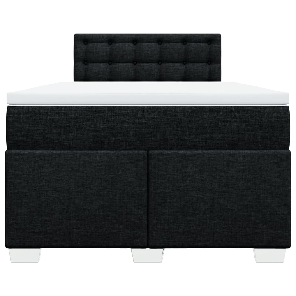 Cama com molas/colchão 120x200 cm tecido preto