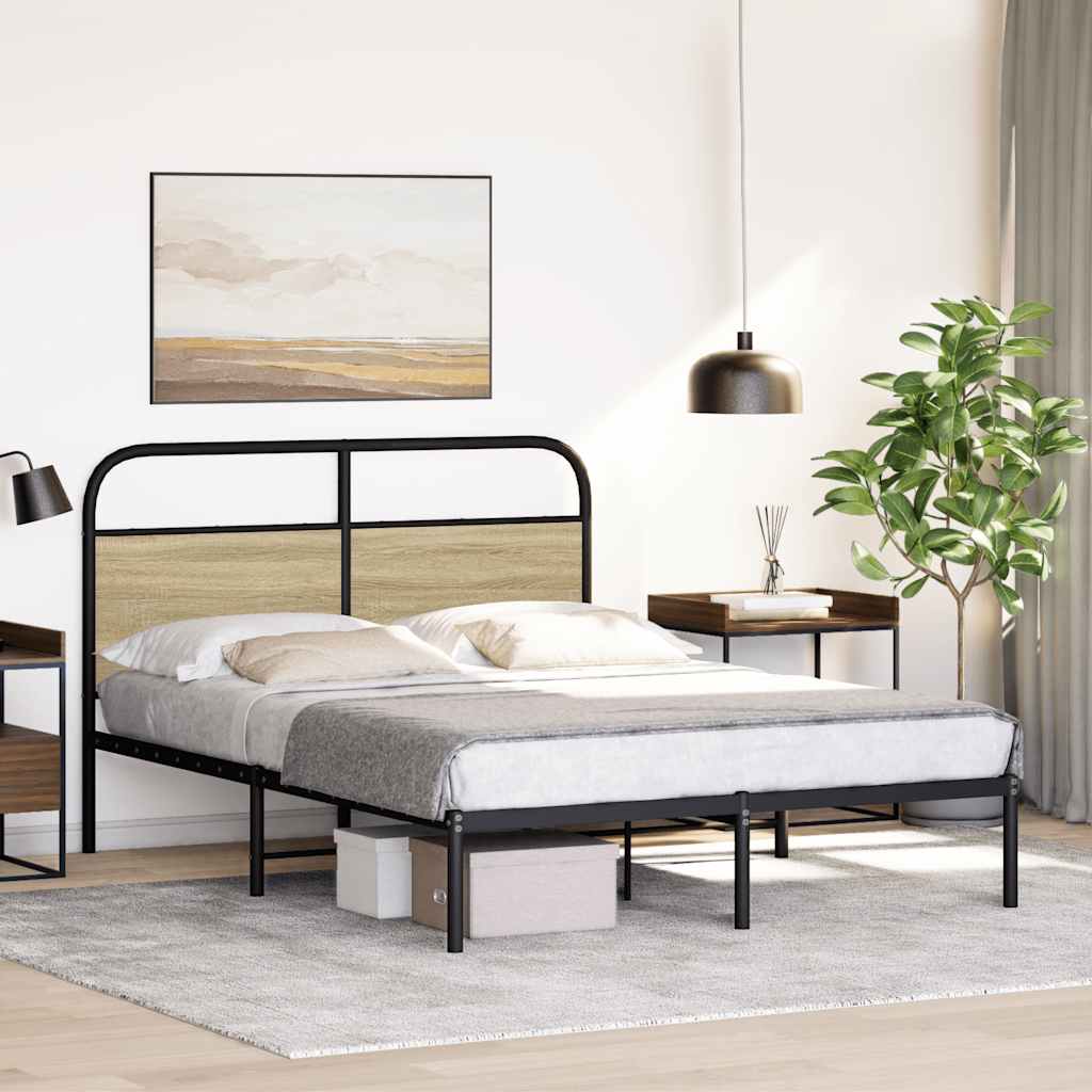 Estrutura cama s/ colchão derivados de madeira carvalho sonoma
