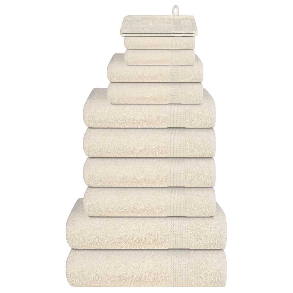 12 Pcs conjunto de toalhas frogn 360 g/m² creme