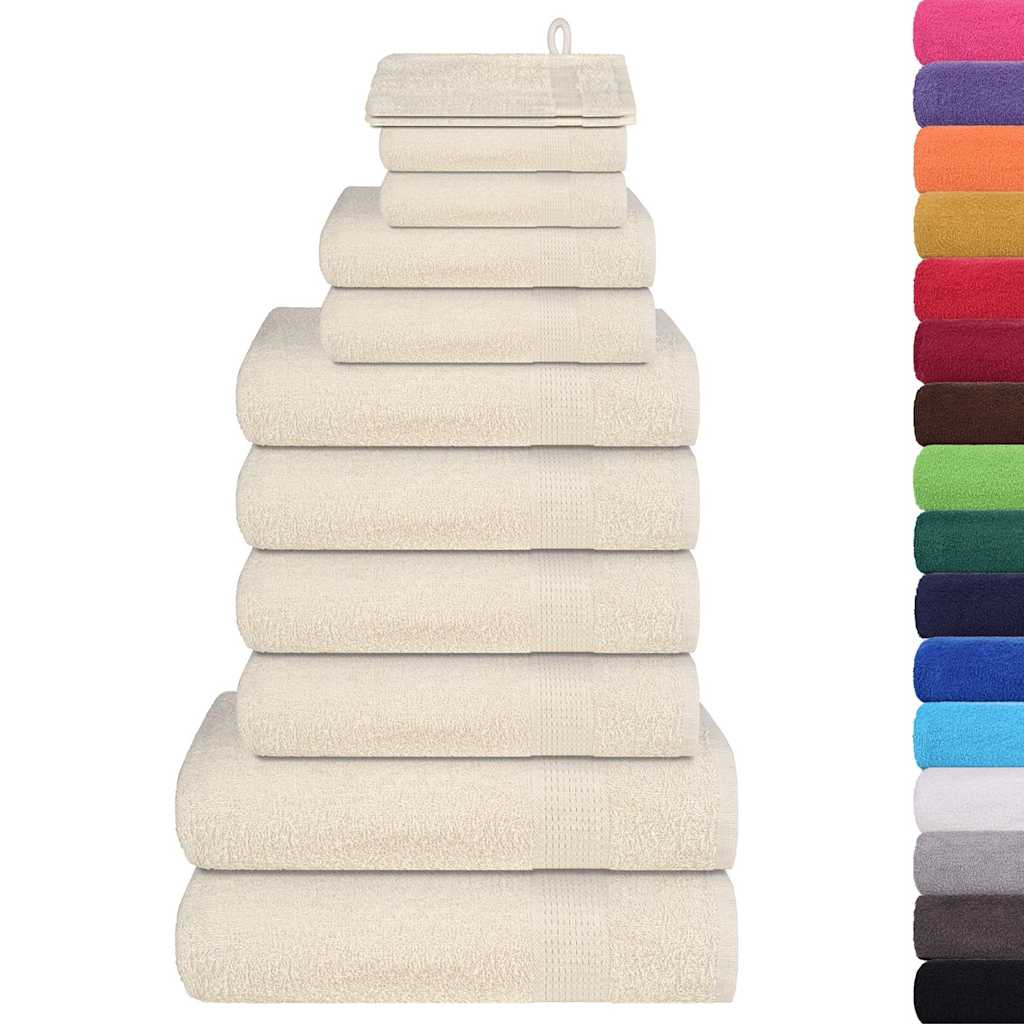 12 Pcs conjunto de toalhas frogn 360 g/m² creme