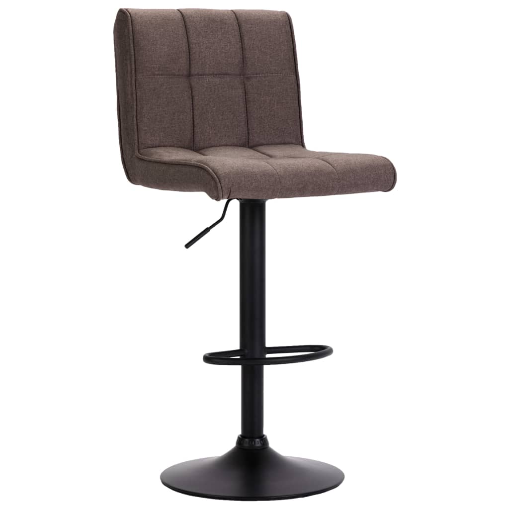 Bancos de bar 2 pcs tecido cinzento-acastanhado