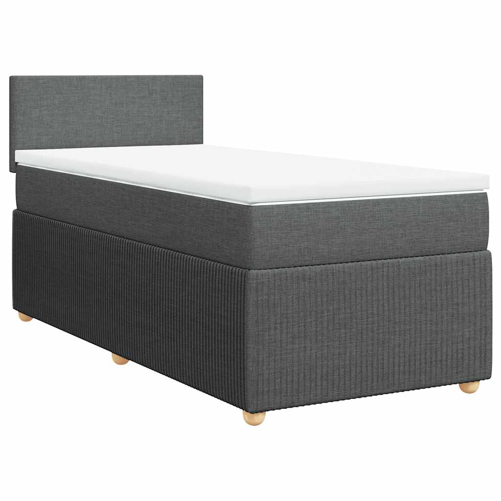 Cama com molas/colchão 90x200 cm tecido cinzento-escuro