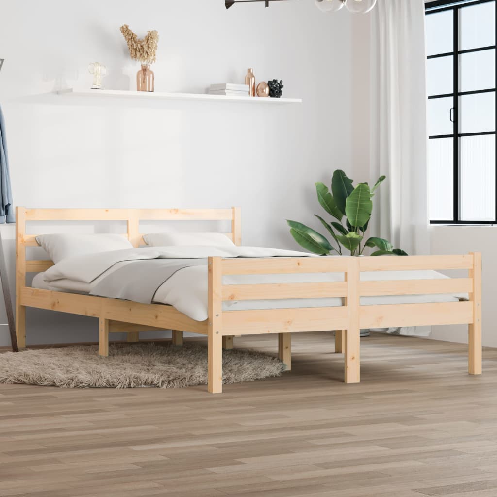Estrutura de cama sem colchão 160x200 cm madeira maciça