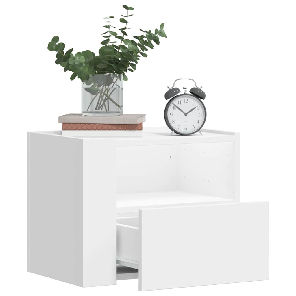 Mesas de cabeceira de parede 2 pcs 45x30x35 cm branco