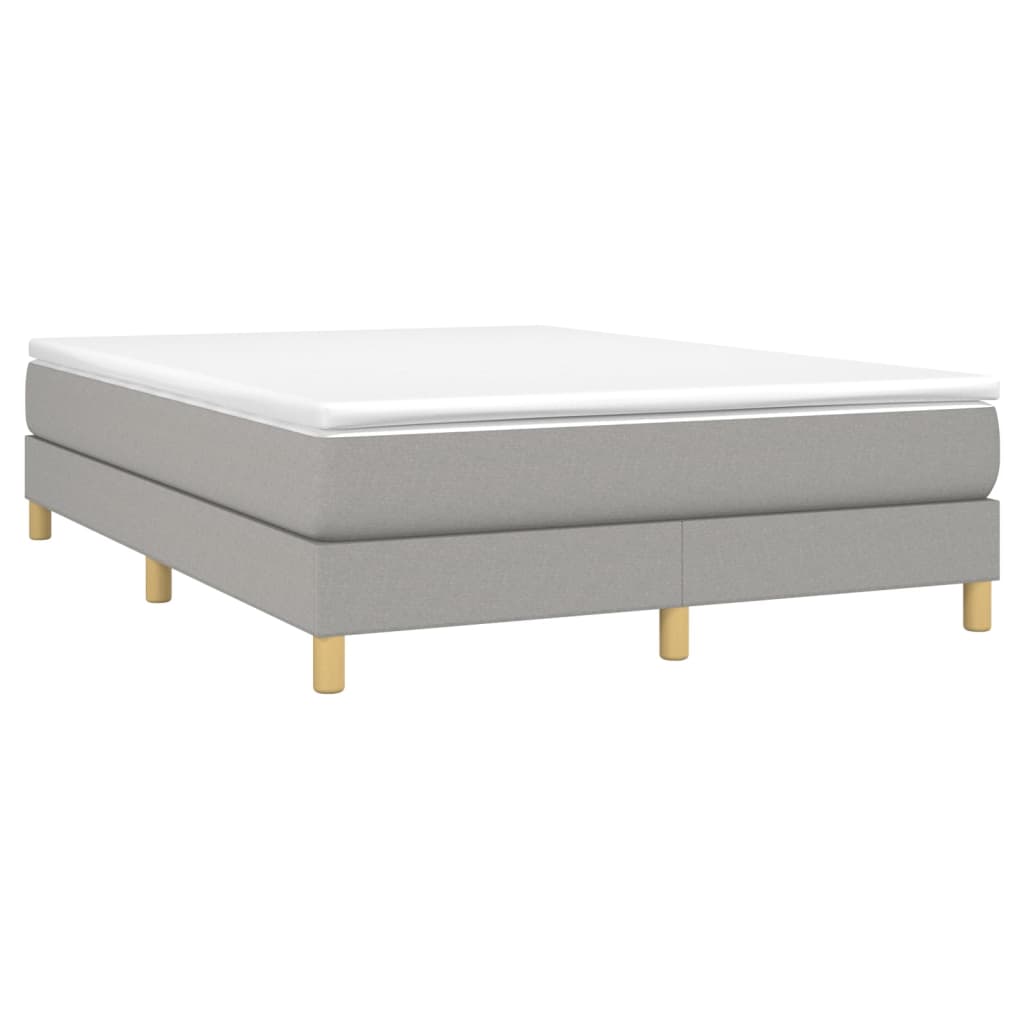 Cama com molas/colchão 140x190 cm tecido cinzento-claro
