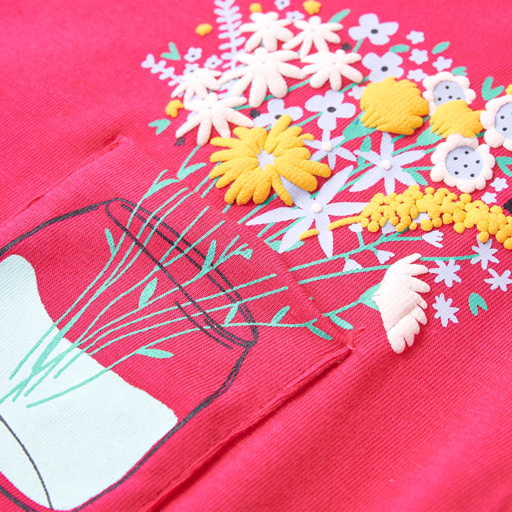 T-shirt infantil rosa brilhante 116
