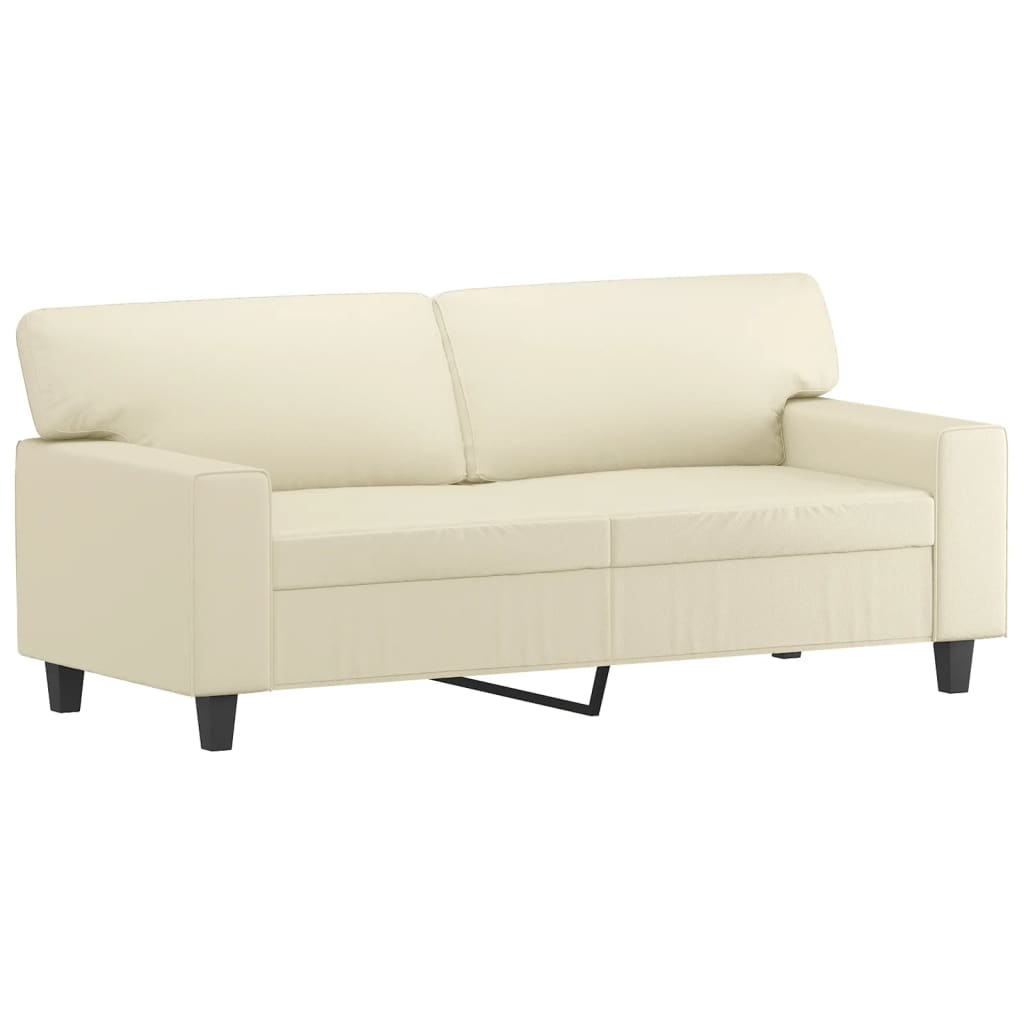 2 Pcs conjunto de sofás couro artificial cor creme