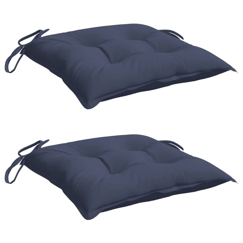 Almofadões cadeira 2 pcs 50x50x7 cm tecido oxford azul-marinho