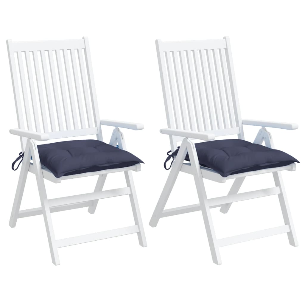 Almofadões cadeira 2 pcs 50x50x7 cm tecido oxford azul-marinho