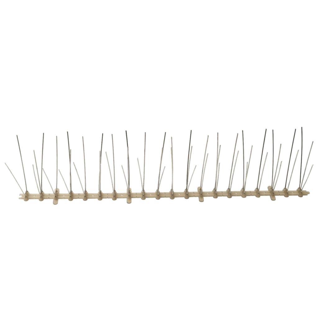 Conjunto 20 picos para pássaros e pombos 5 filas 10 m plástico