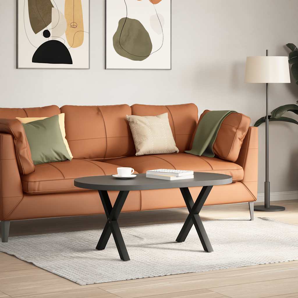 Pés para mesa de centro em formato de x, 2 peças, preto, 50x(42-43) cm, aço