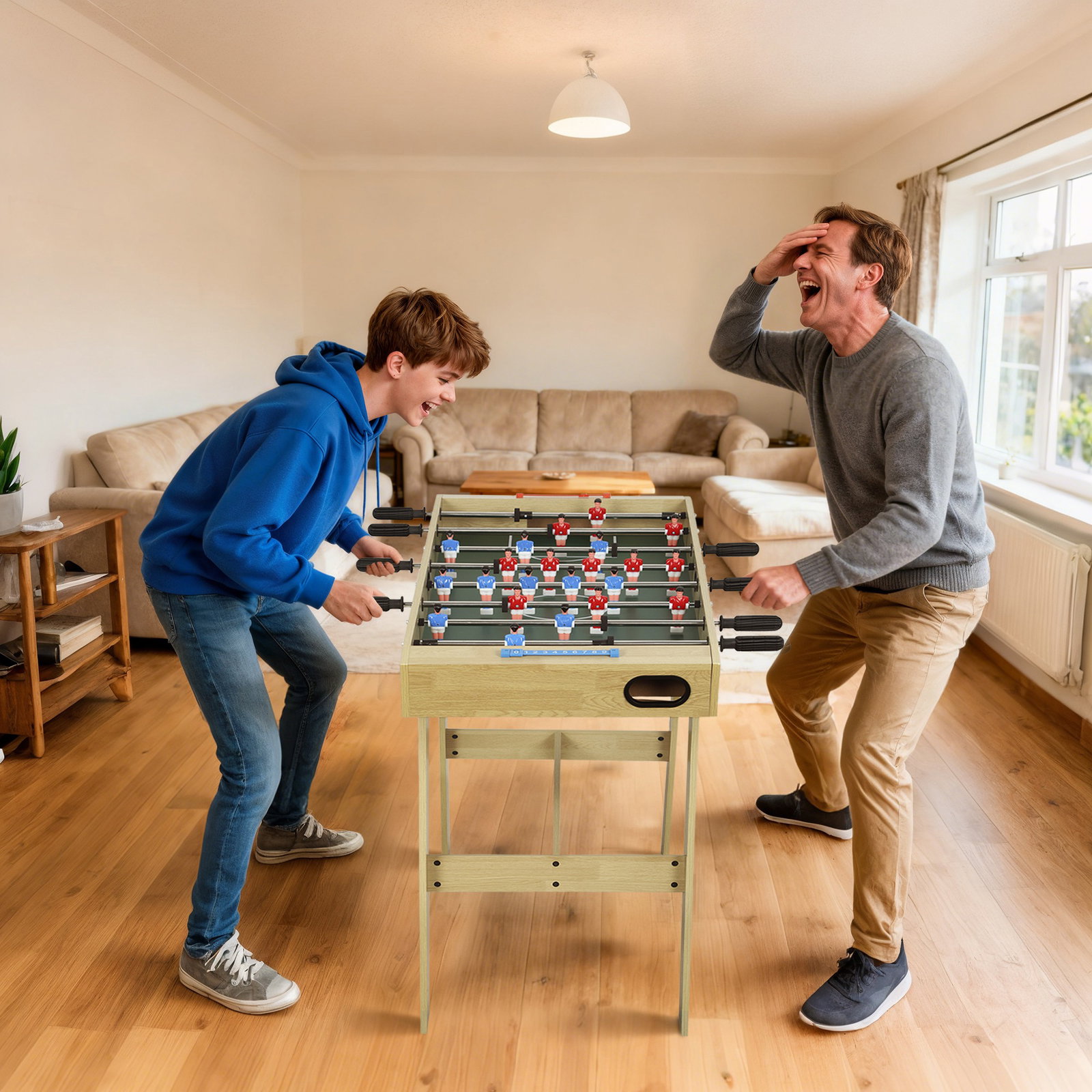 Matraquilho para crianças com 2 marcadores 8 pegas 22 jogadores e varas telescópicas 114x78x88 cm madeira