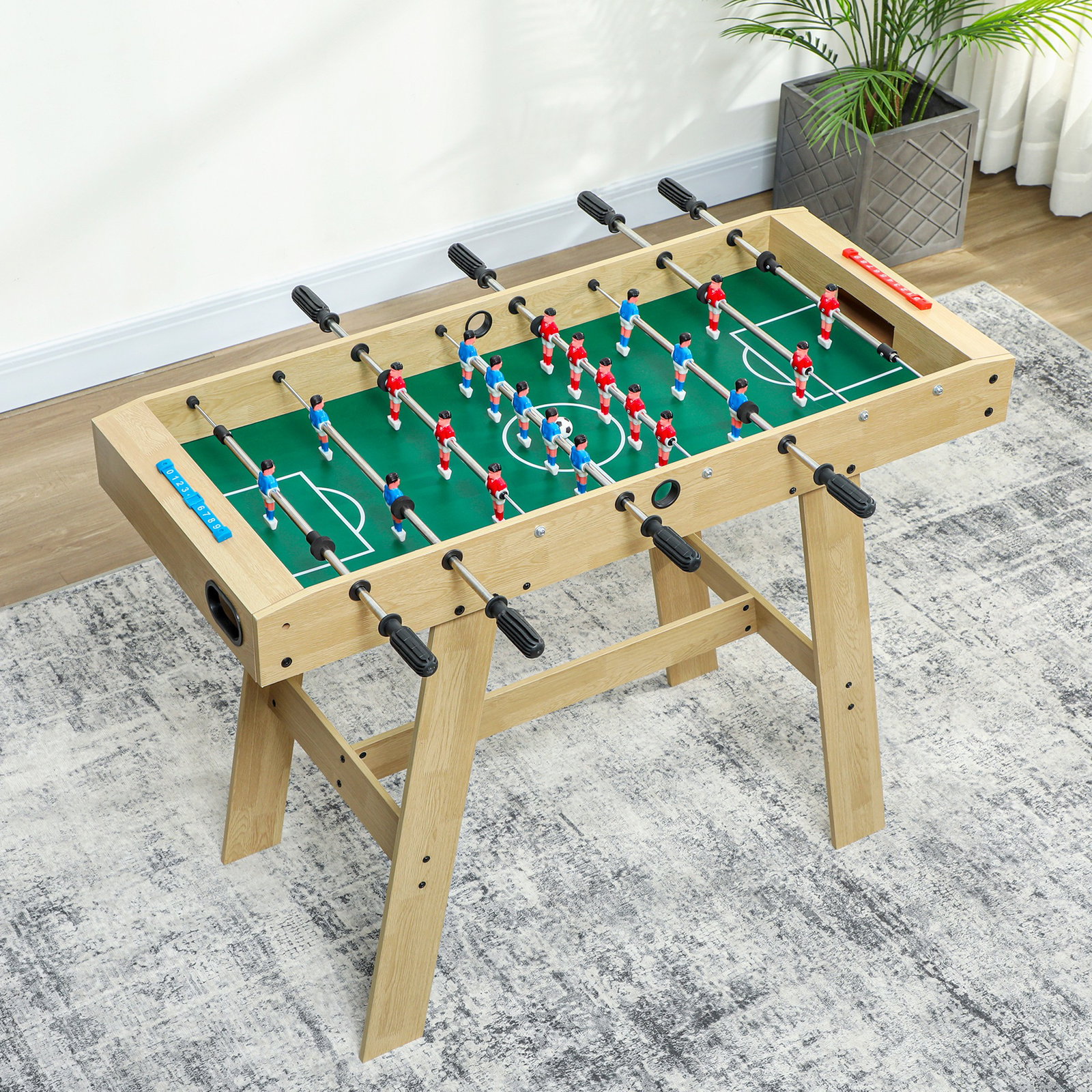 Matraquilho para crianças com 2 marcadores 8 pegas 22 jogadores e varas telescópicas 114x78x88 cm madeira