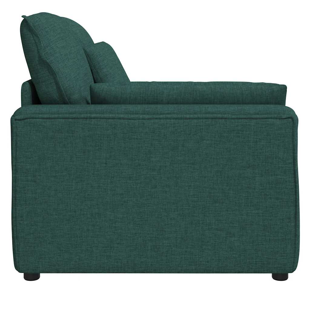 Módulo de extremidade de apoio de braço para sofá modular com almofadas, verde escuro, 100 cm