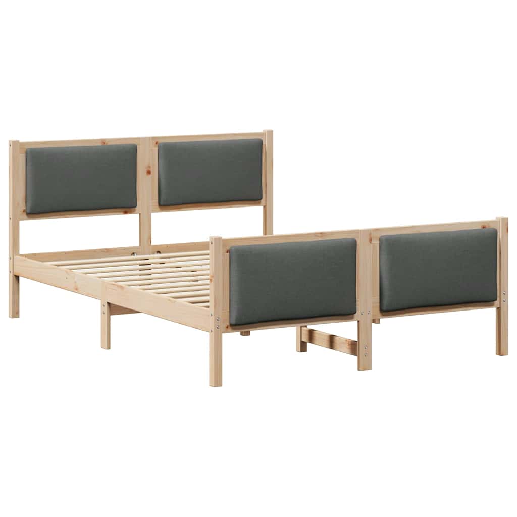 Estrutura da cama cinza escuro 140 x 190 cm tecido