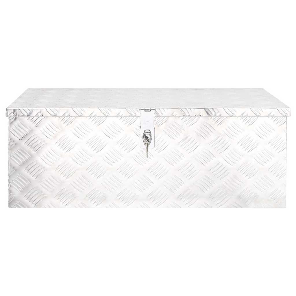 Caixa de arrumação 80x39x30 cm alumínio prateado