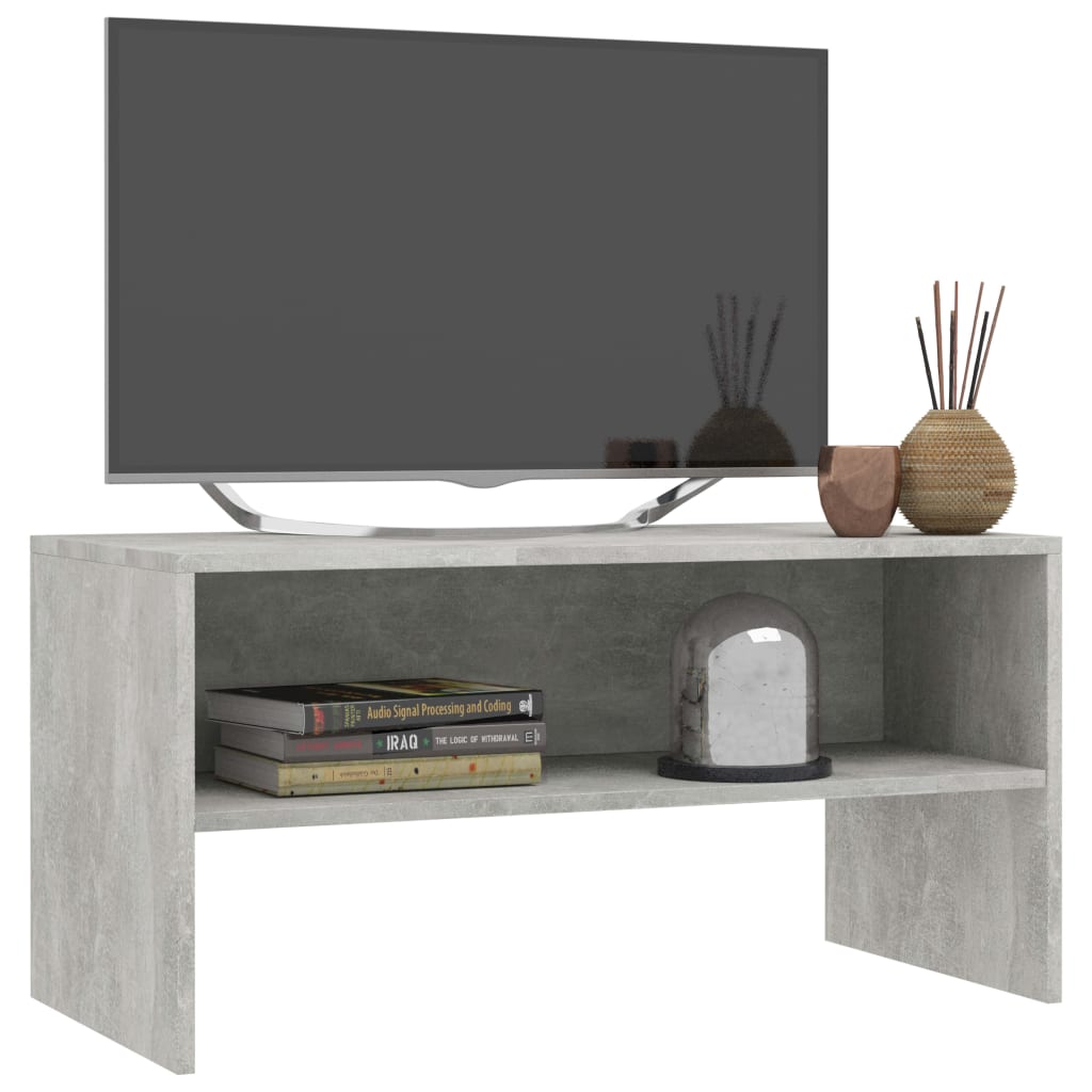 Móvel de TV 80x40x40 cm contraplacado cinzento cimento
