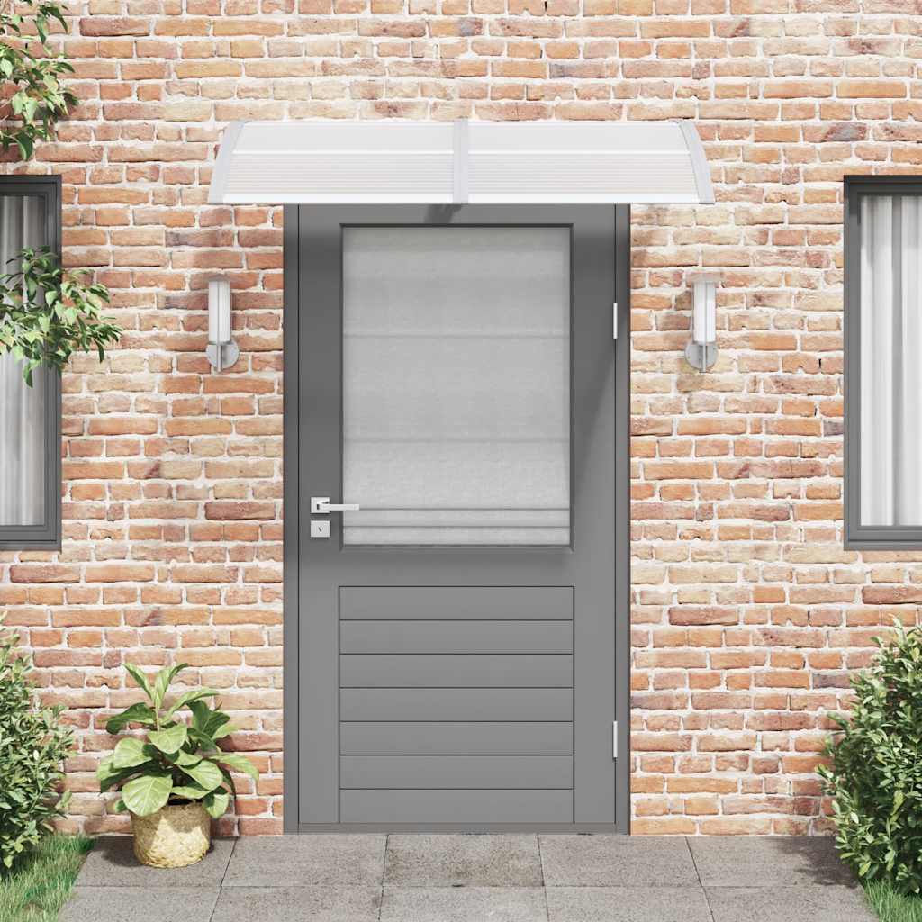 Toldo de porta cinzento 150x100 cm policarbonato