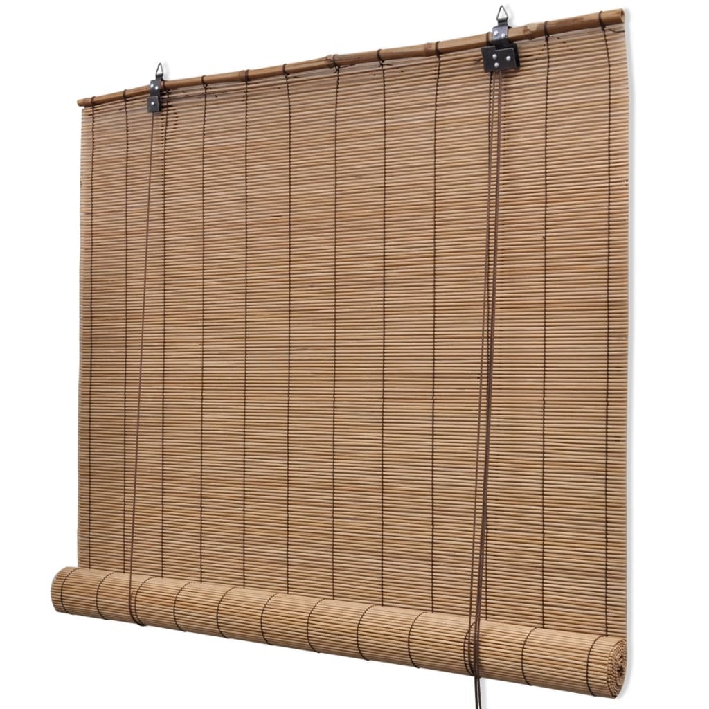 Estores de rolo 2 pcs 100 x 160 cm bambu castanho