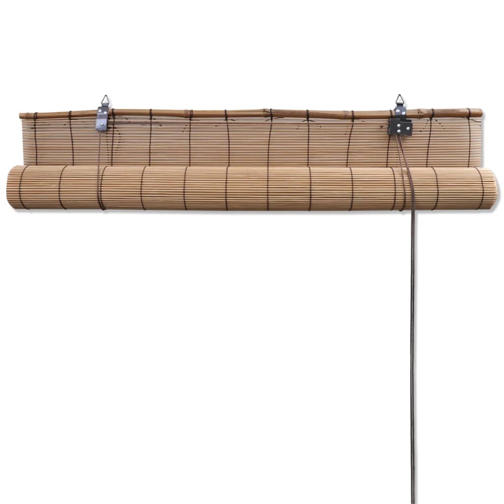 Estores de rolo 2 pcs 100 x 160 cm bambu castanho