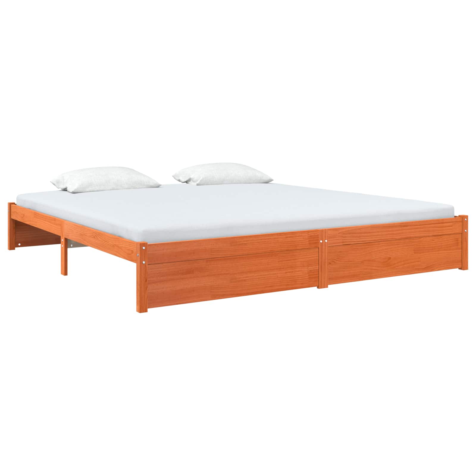 Estrutura da cama marrom cera 200 x 200 cm