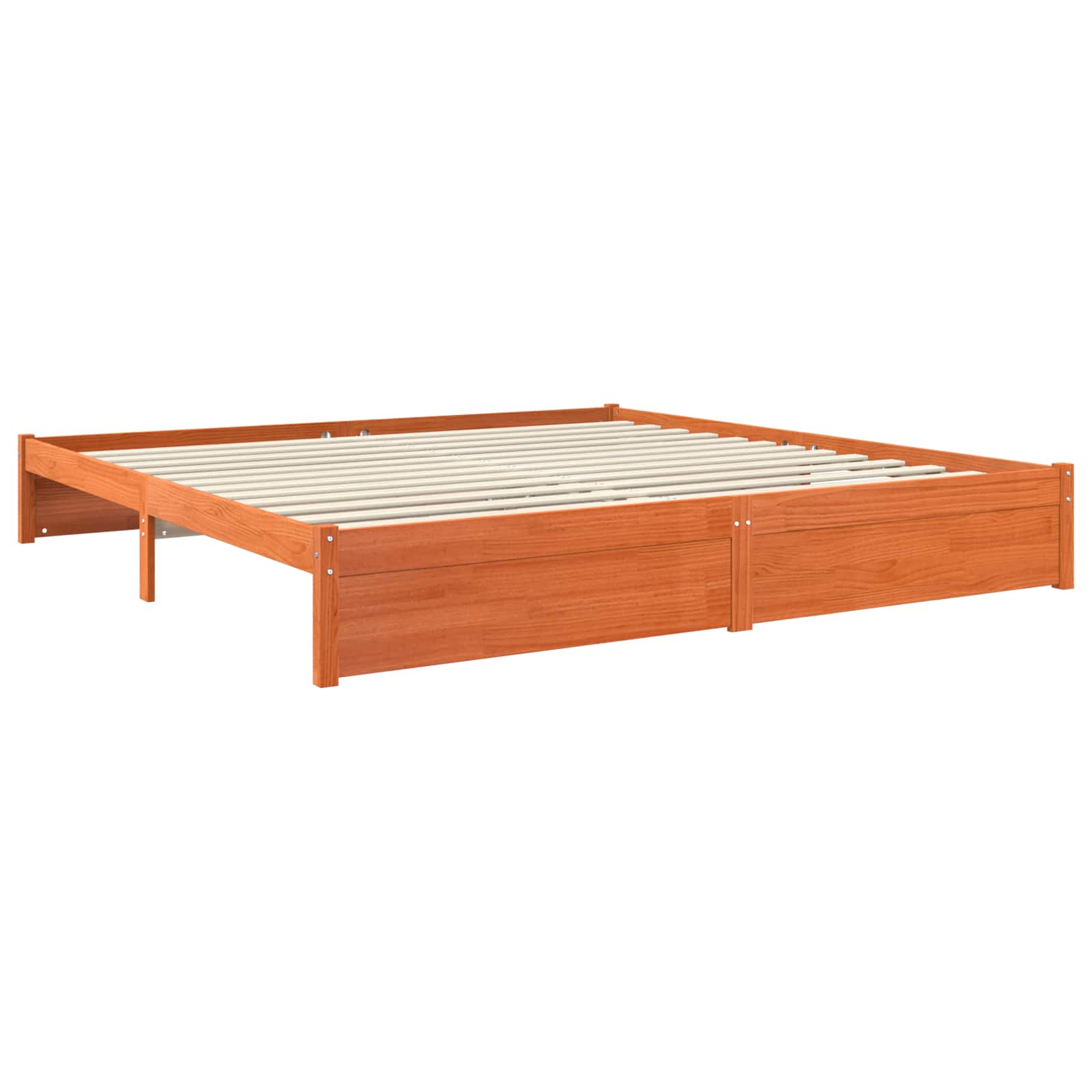 Estrutura da cama marrom cera 200 x 200 cm
